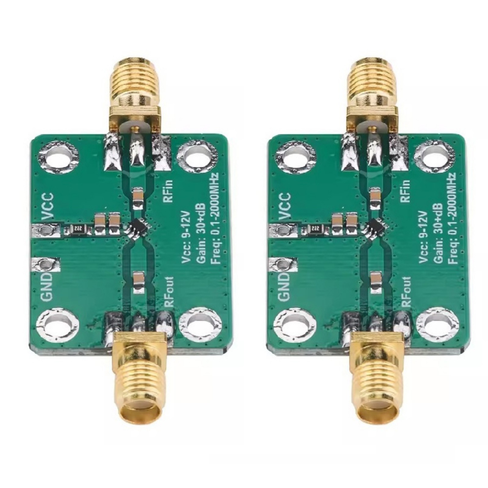 Broadband RF Amplifier Module Low Noise 0.1-2000MHz 30dB Gain Power Supply Unit