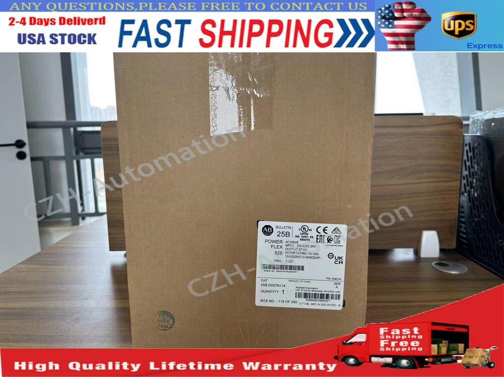 25B-D037N114 2022 SER A Allen Bradley PowerFlex 525 AC Drive Factory Sealed