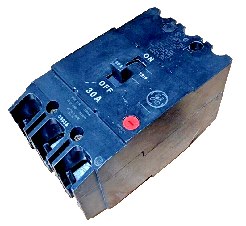 GE Type TEY330, 30 Amp, 3-Pole, 480 / 277Vac Circuit Breaker 14KA