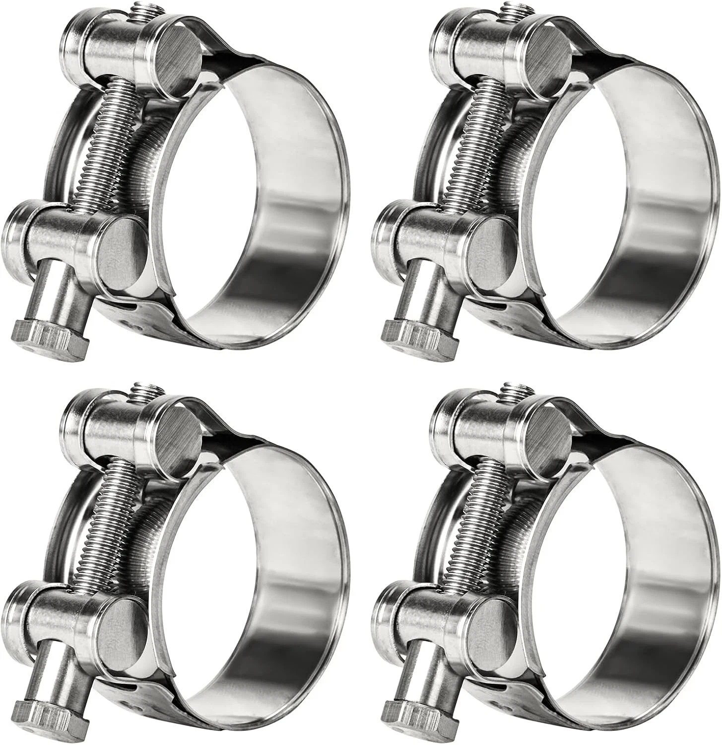T-Bolt Hose Clamps 304 Stainless Steel (26-28mm 4-Pack) – Heavy Duty Adjustab…