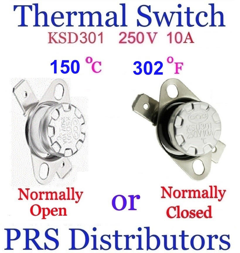 KSD301 10A 250V 150°C 302°F Thermostat Temperature Switch Thermal control Switch