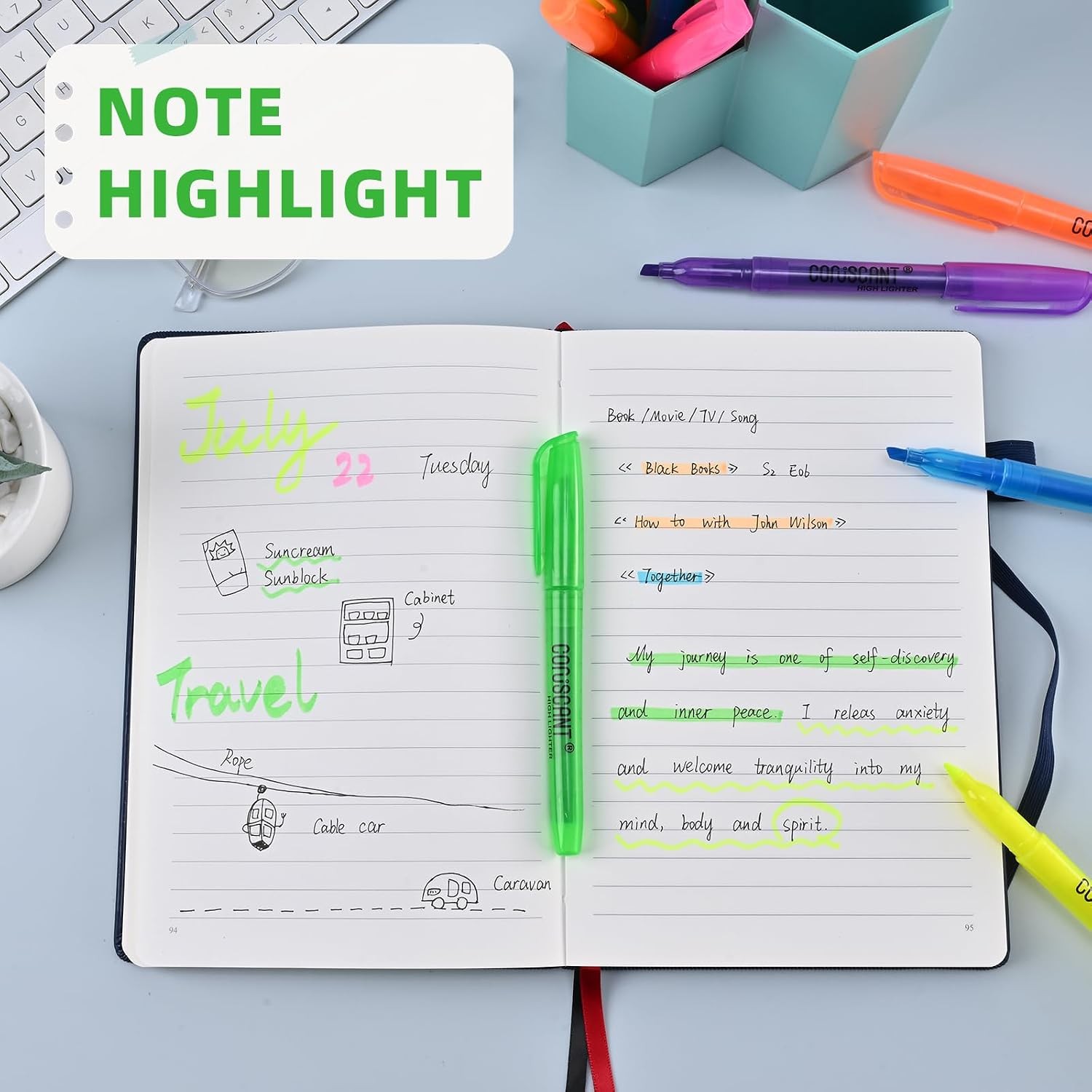 Highlighter 36 pack color highlighter color transparent visible fluorescent pen