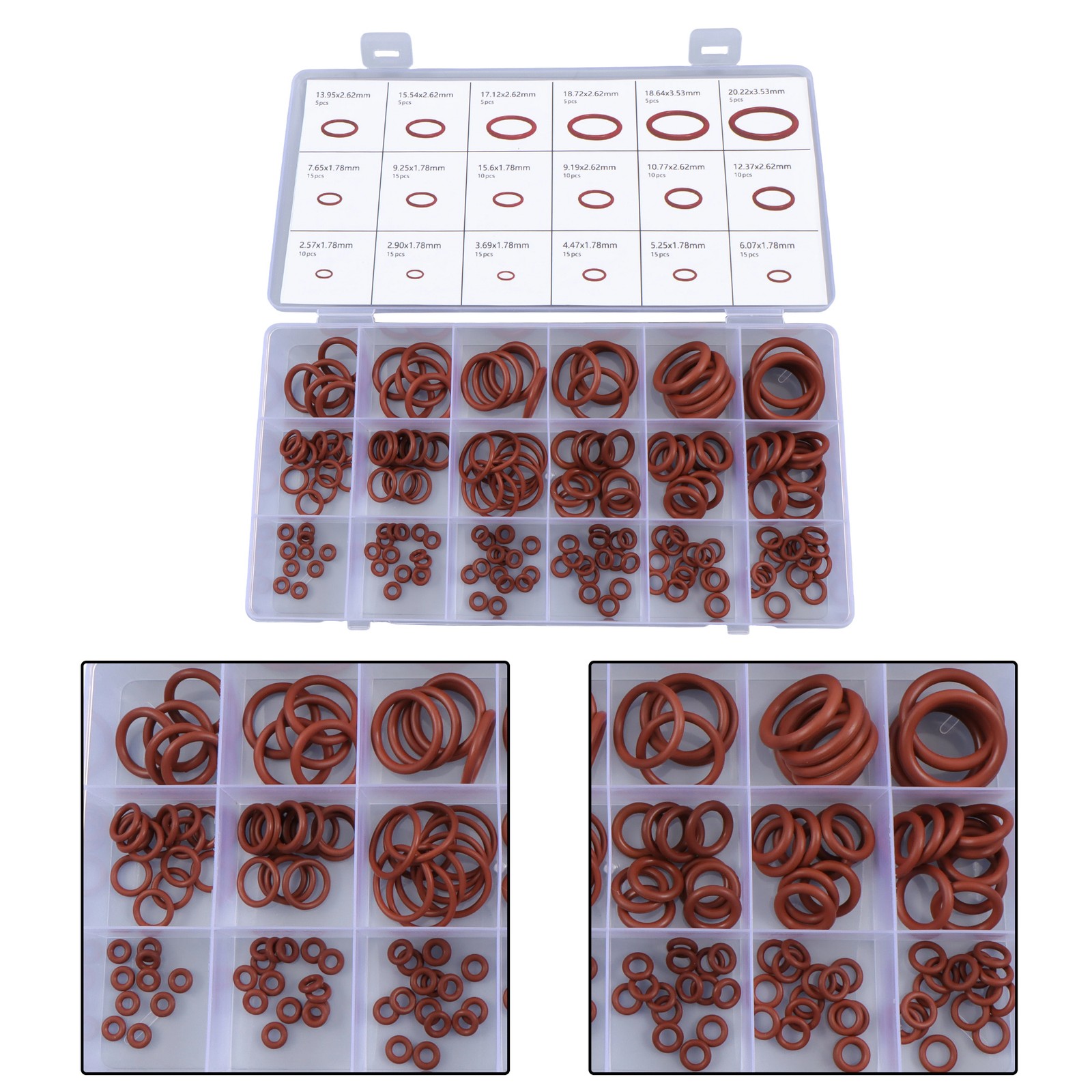 180 Pcs O-Ring Brown Metric FKM O-Ring Kit Fit High Heat Applications with Box