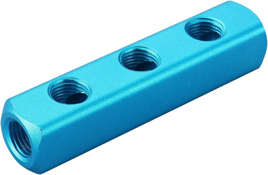 Precision Engineered Aluminum Manifold Block 3-Way 1/4″ PT – Leak-Proof Design
