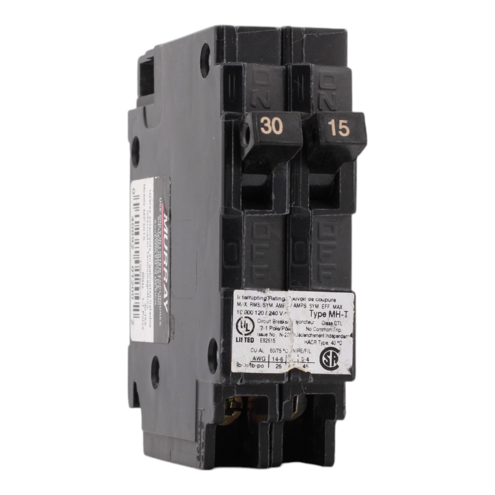NEW Murray MP3015 30/15A 120V 2-Pole Duplex Circuit Breaker Thermal Magnetic