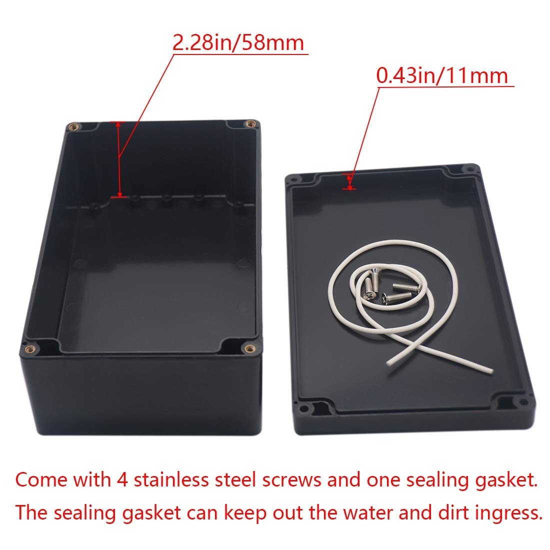 Junction Box, Project Case Power Junction Box, Project Box Black (7.87″X4.72″X