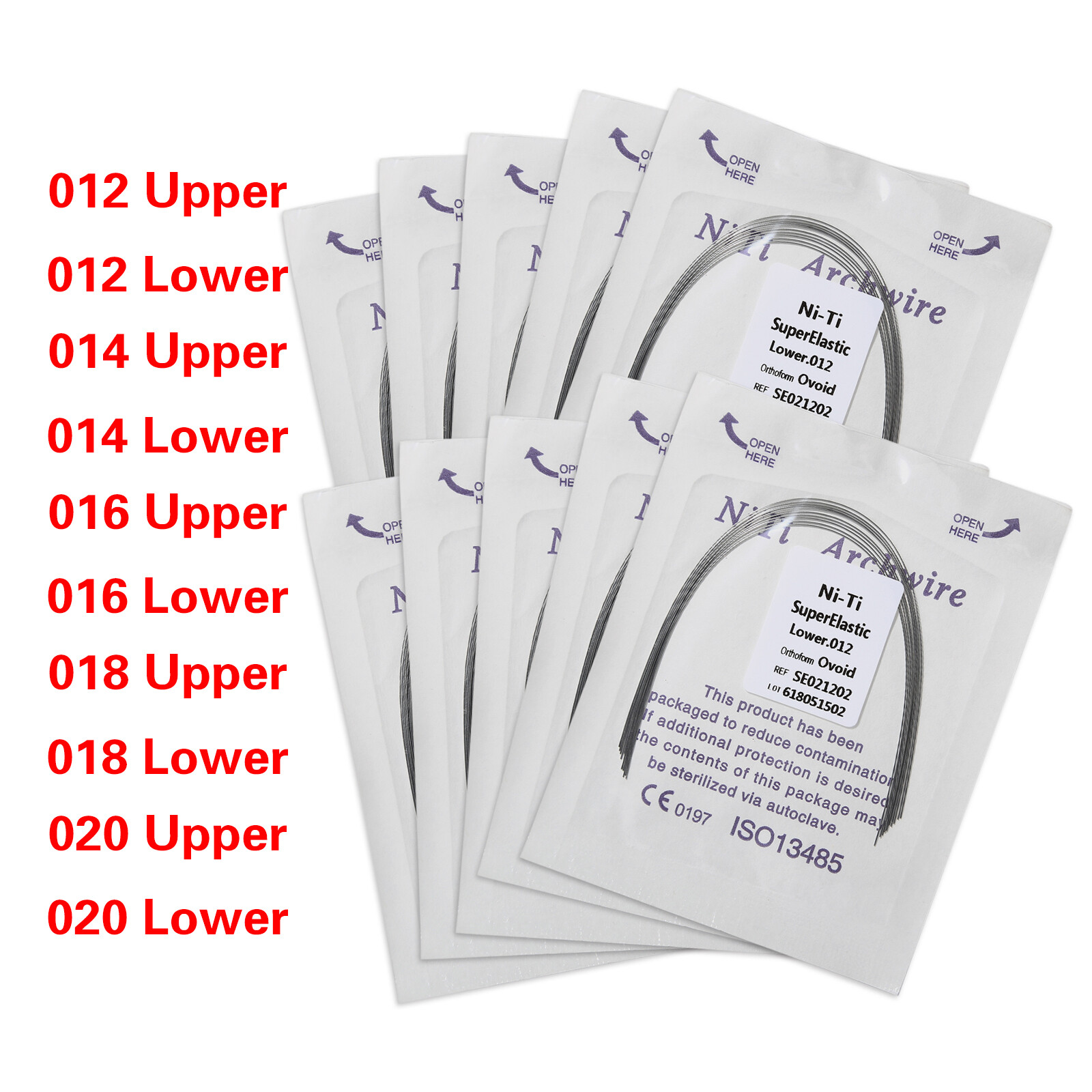 Orthodontic Arch Wire Heat Activated /Niti/Stainless Steel Ovoid/Natural form