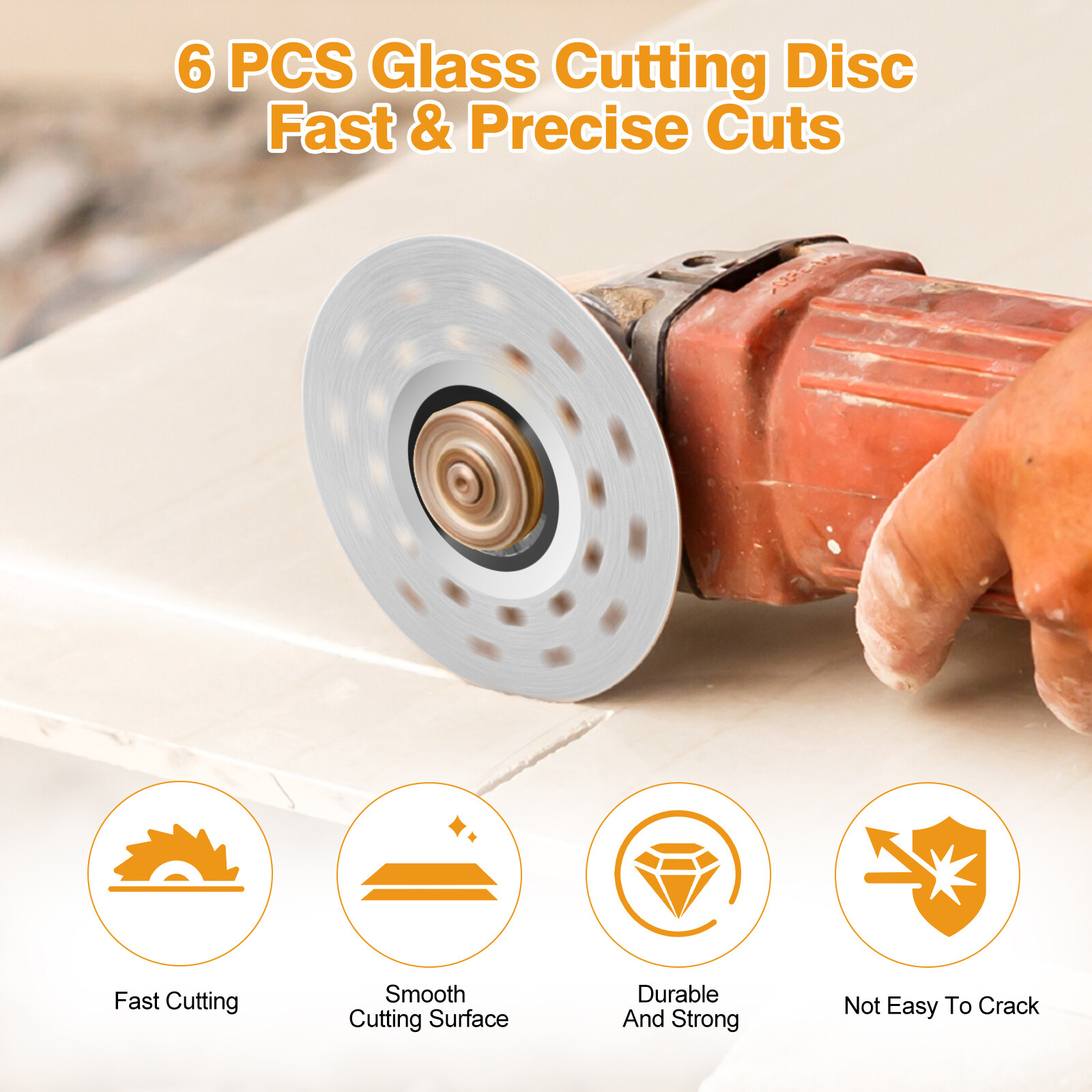 6PCS 4″ Rock Slab Grinding Disc Diamond Tile Cutting Saw Blade for Angle Grinder