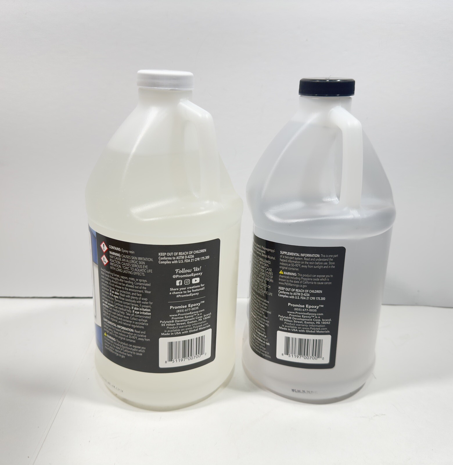 Promise Epoxy – 1 Gallon Kit of Crystal Clear Table Top Epoxy Resin