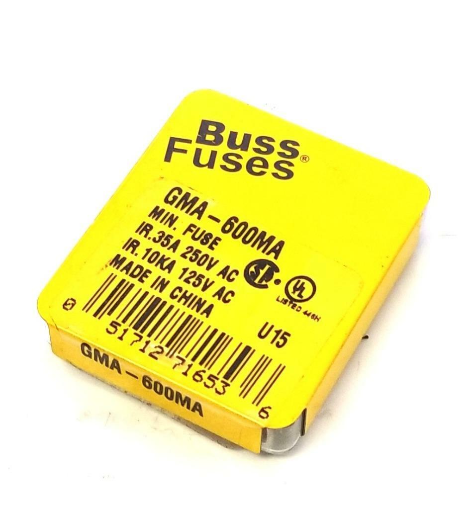 New Bussmann GMA-600MA Fuses 600mA (Pack of 5)