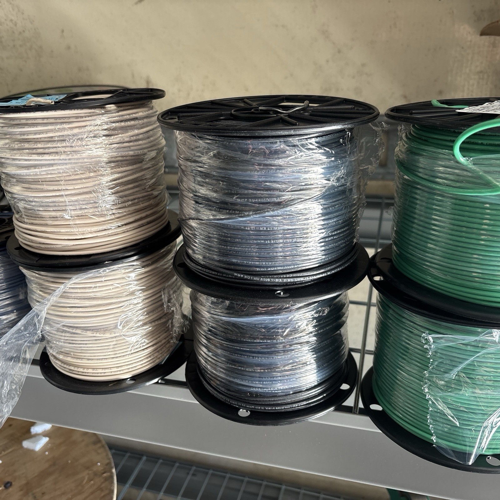 12 Thhn 500’ Reels Lot of 3 1 blk 1 wht 1 grn