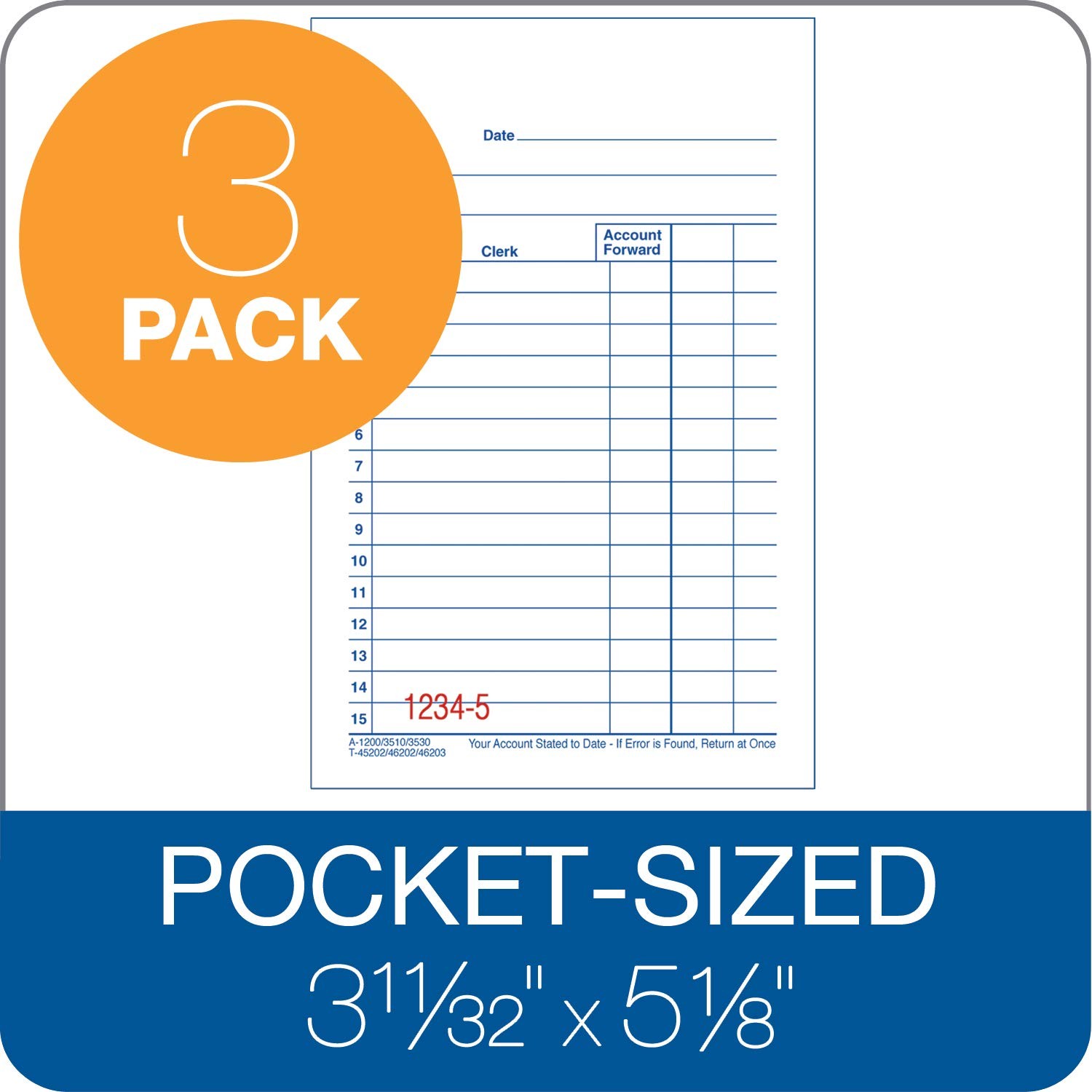 Adams General Purpose Sales Book, 2-Part, 3 Count (Pack of 1), White/Canary
