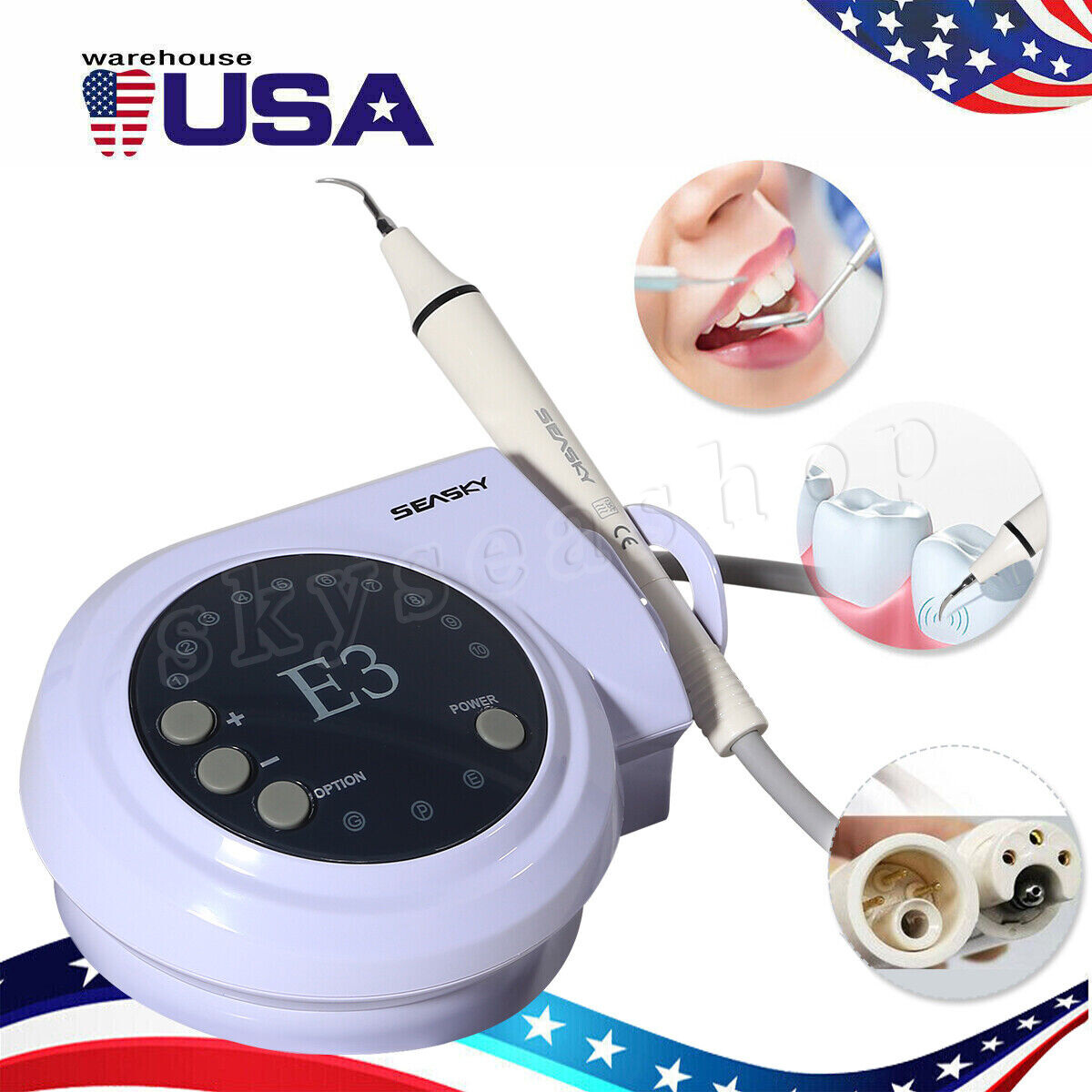 Dental Ultrasonic Piezo Scaler with detachable Handpiece fit EMS Cavitron tips