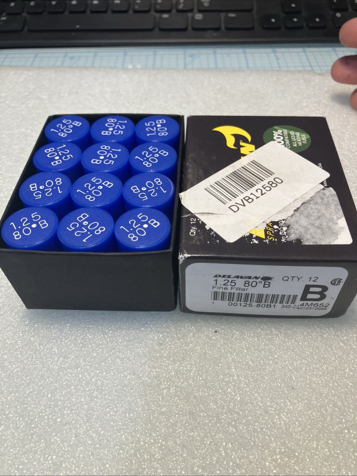 NEW BOX OF 12 DELAVAN 1.25 80° B OIL BURNER NOZZLES 1.25-80B .B378