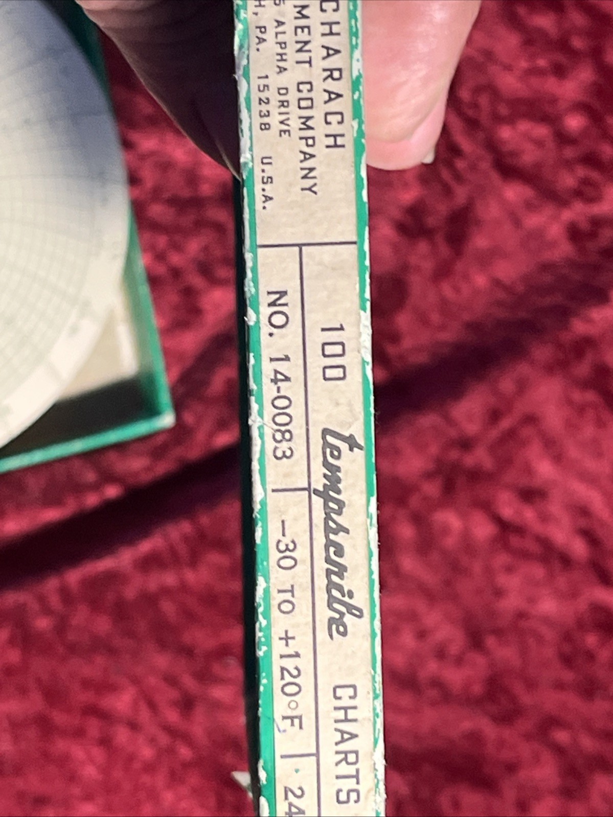 Bacharach Instrument Company NOS 100/Box Tempscribe 14-0083 7 Days Charts