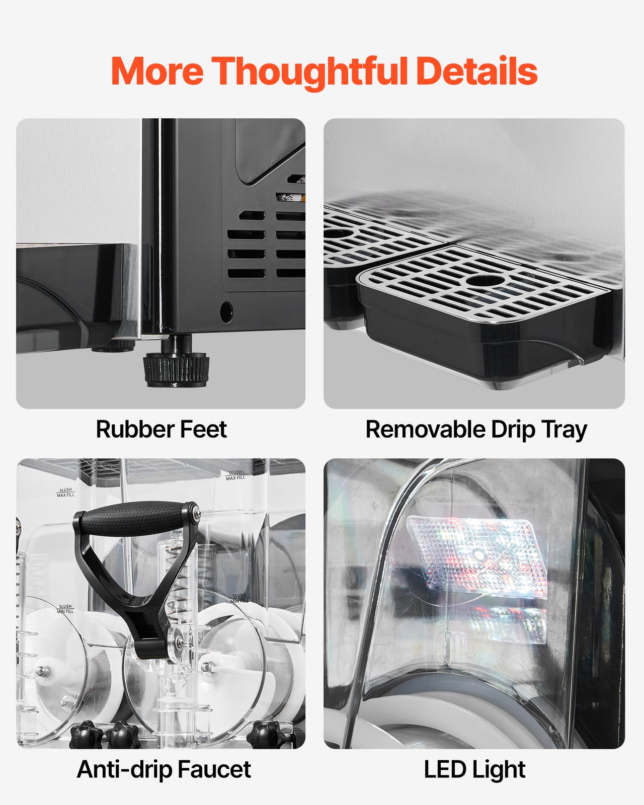 VEVOR Slushie Machine No Ice Needed Frozen Drink Maker Dual 6L/1.6 GAL Tanks