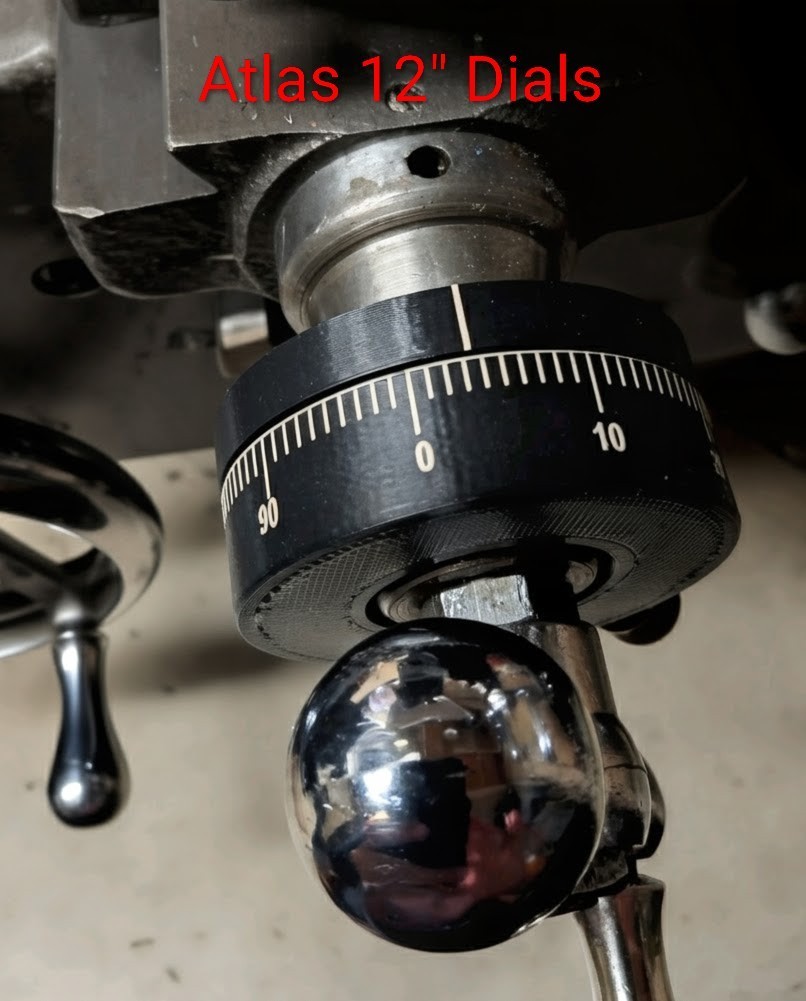 Craftsman Atlas 12″ lathe Cross Feed Large dial 0-100 (Fits over ~1.0 dial)