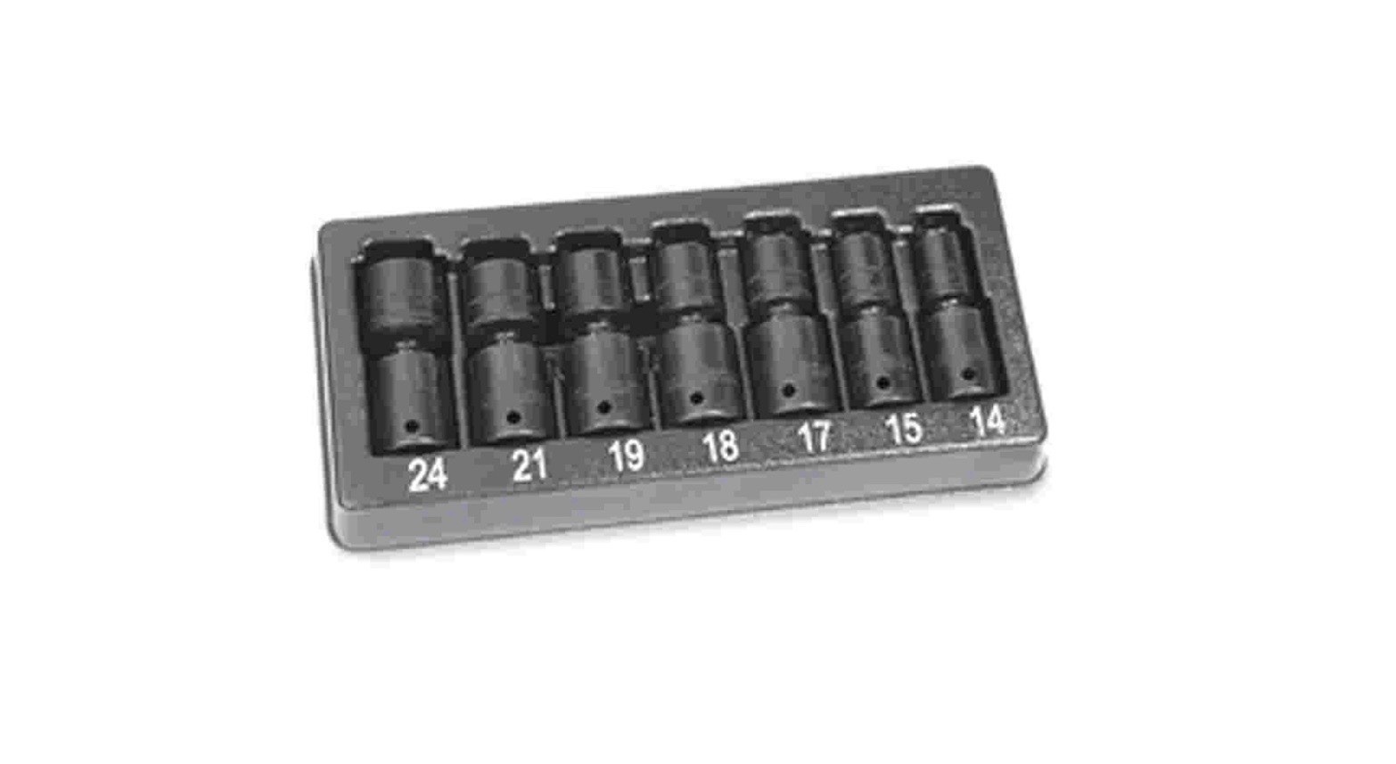 Snap On Tools 307IPLMY 1/2″ dr. 14,15,17-19,21,24mm shallow impact swivel set