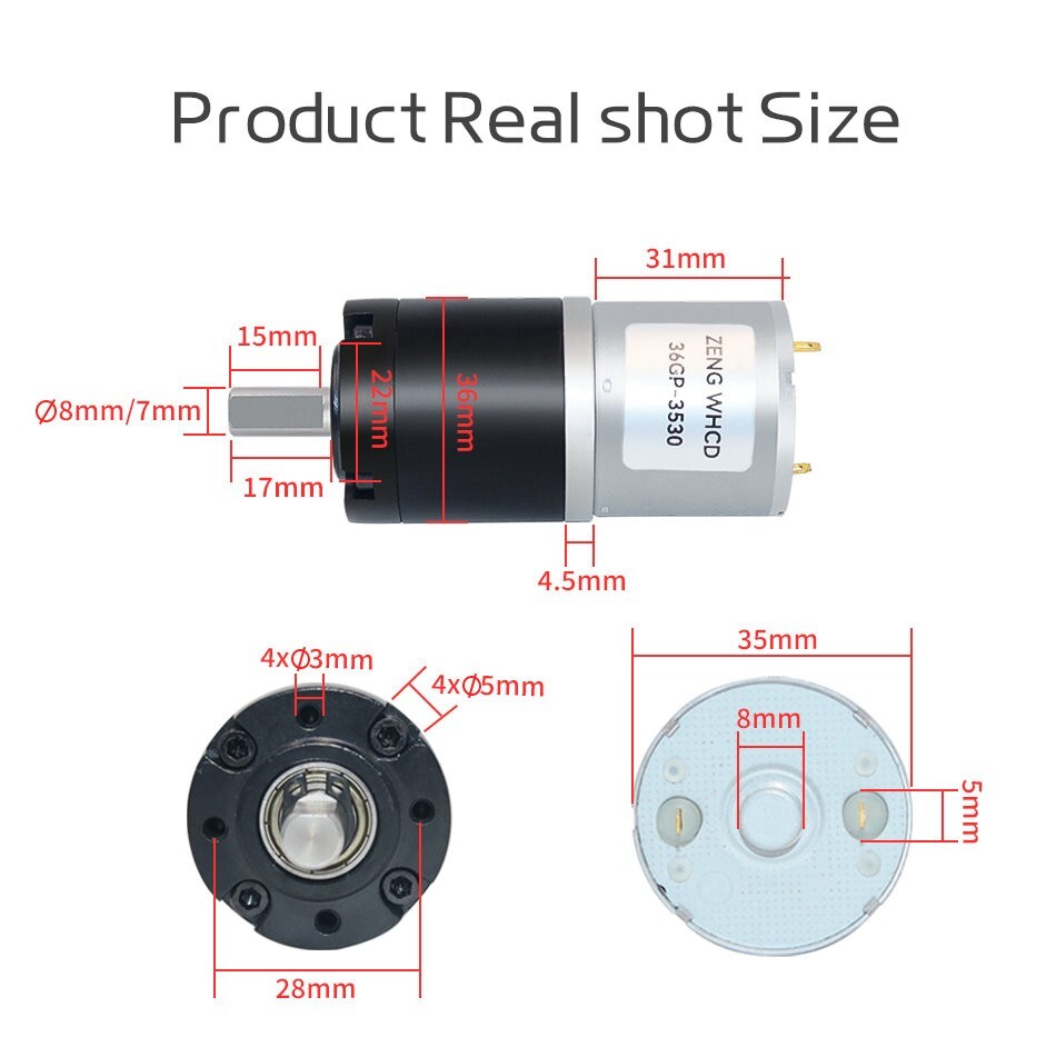 Planetary Reduction Brushed Motor DC12V24V High Torque 36GP-3530 With Controller