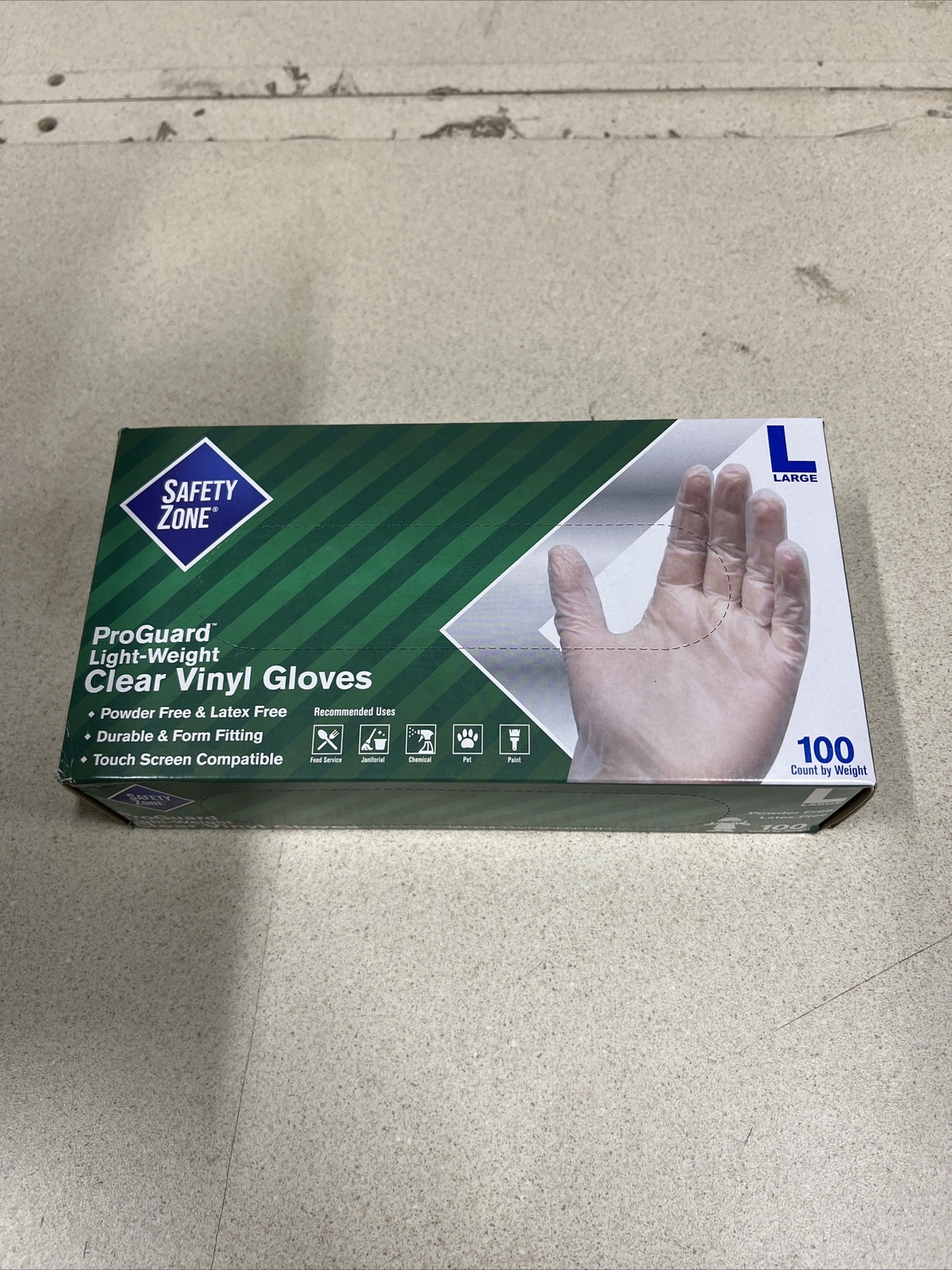 SAFETY ZONE GVP9-LG-HH Light-Weight Clear Vinyl Gloves 1,000 Gloves (10 PACK)