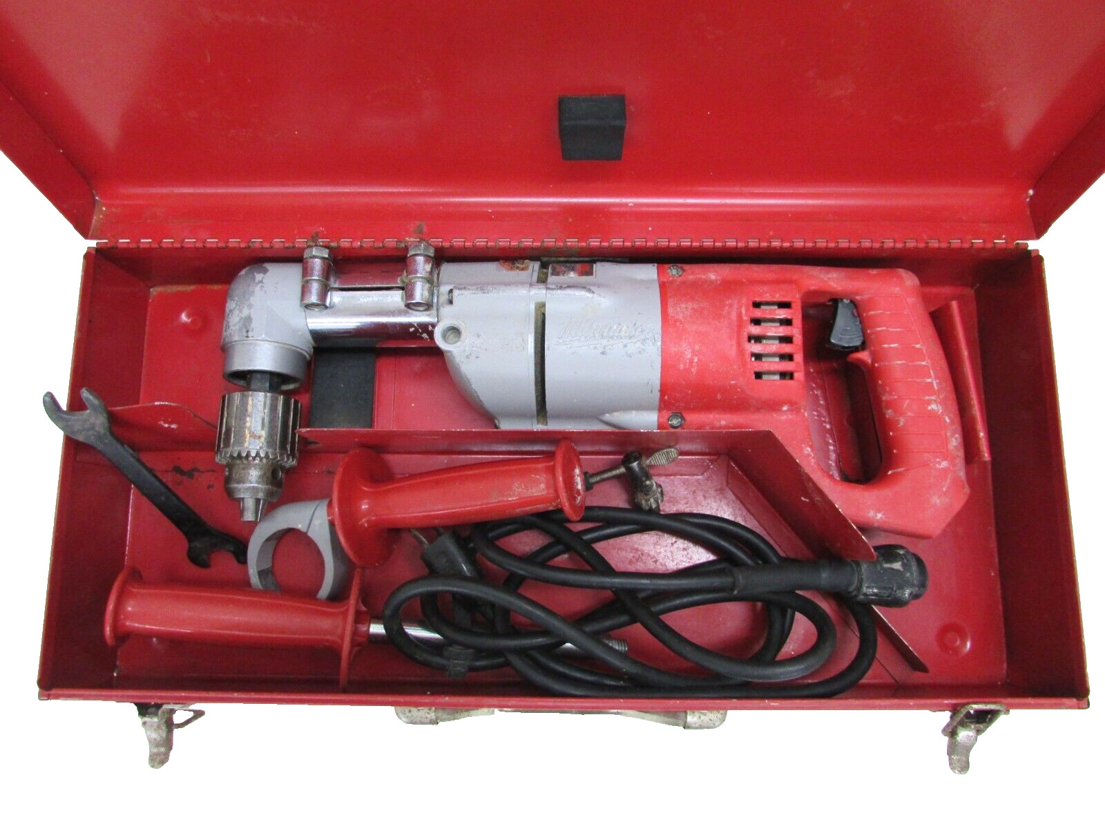 MILWAUKEE HEAVY-DUTY 1/2″ RIGHT ANGLE DRILL No. 1107-1, 120V, 7.0A, 0-500 RPM