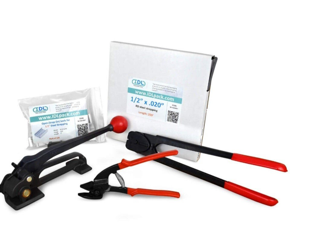 IDL Packaging Portable 1/2″ x 200′ Steel Strapping Kit, 1100 lbs Break Strength
