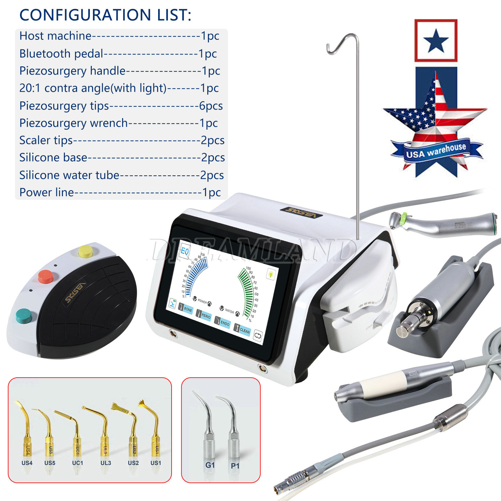 Dental Piezo Motor 2 IN 1 SURGIC TOUCH Surgery & Implant Bone Cutter CE & FDA