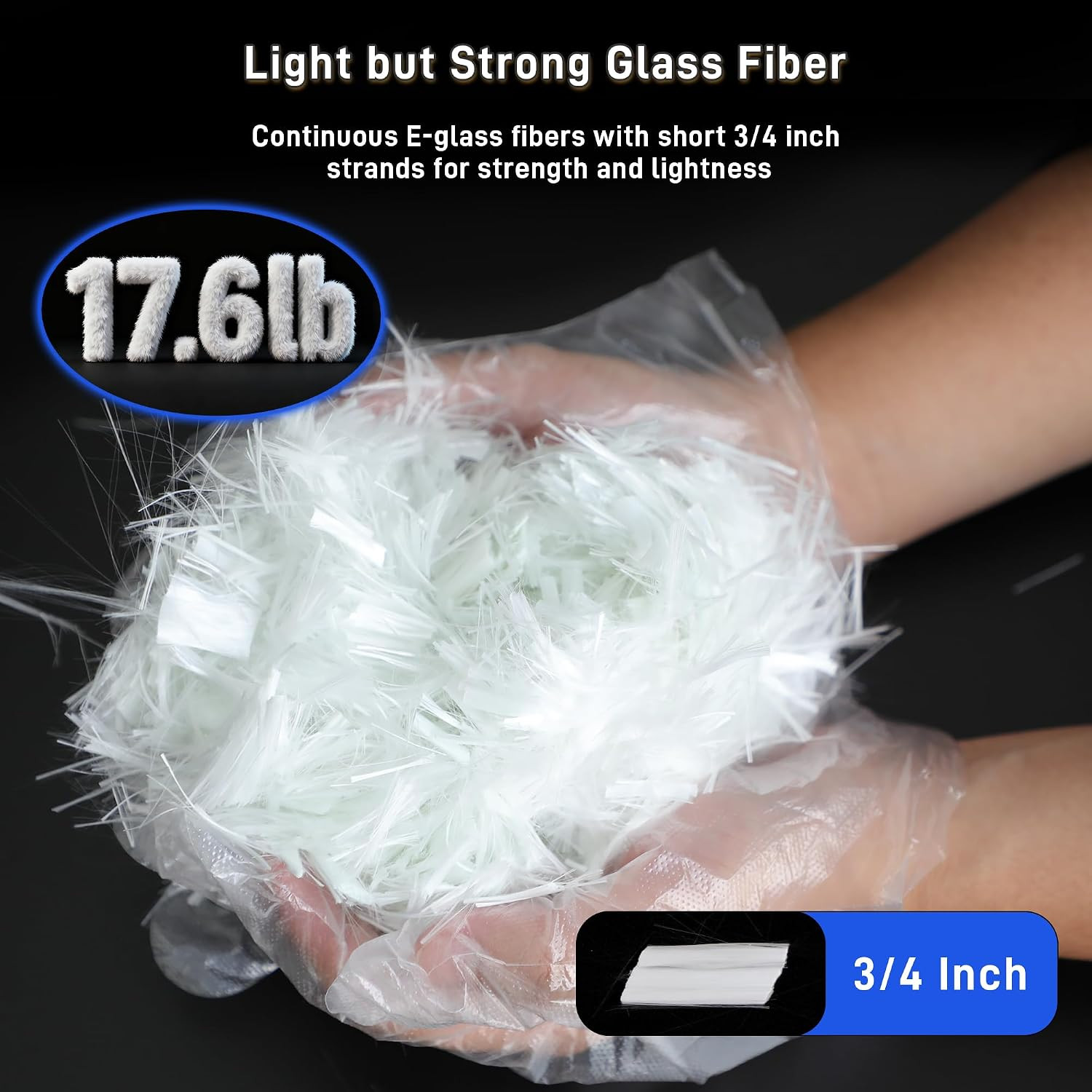 Fiberglass for Concrete Cement 17.6 LB Chopped Strand Fiberglass for Mortar