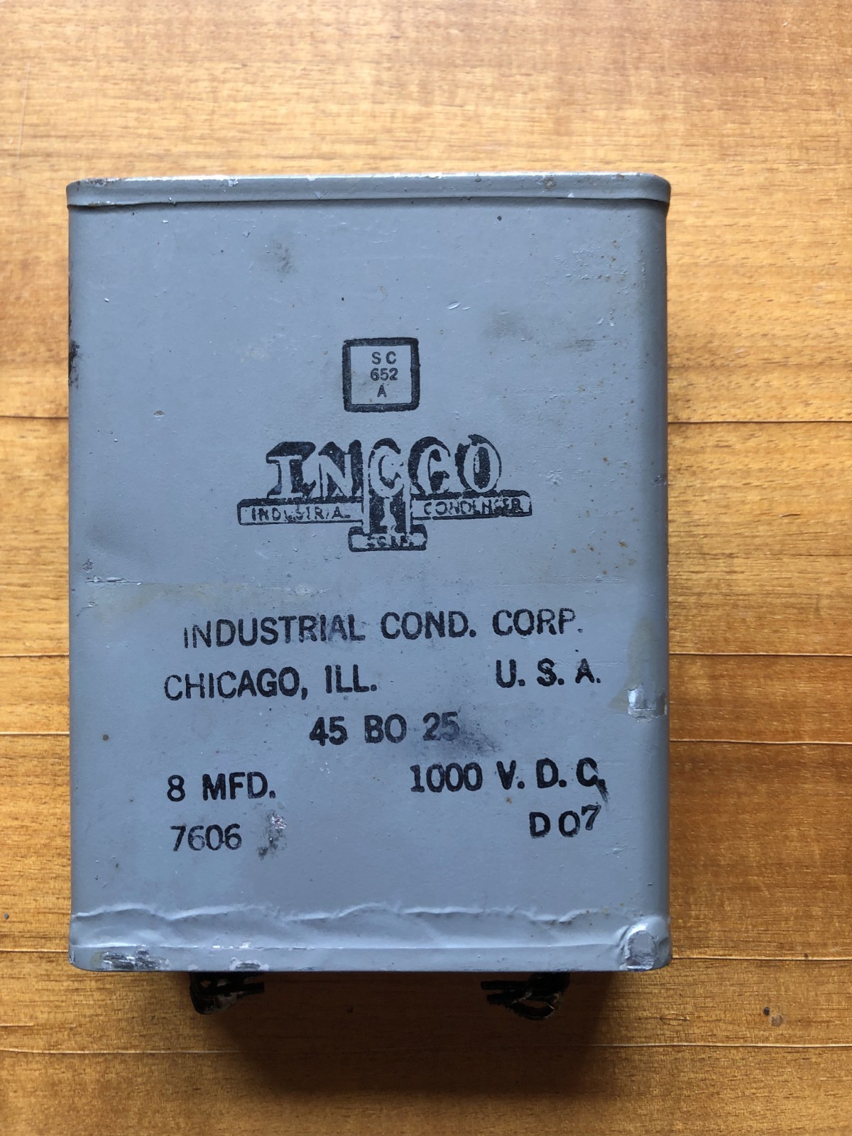 Incco 8uF 1000V Oil Paper Capacitor, Vintage, Tested