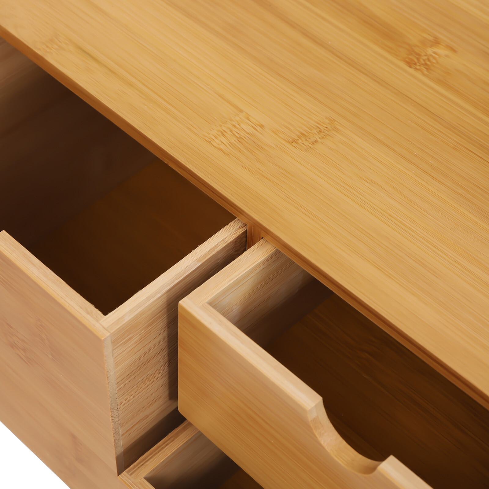Bamboo Desk Organizer Drawer Tabletop Storage Organization Box Home