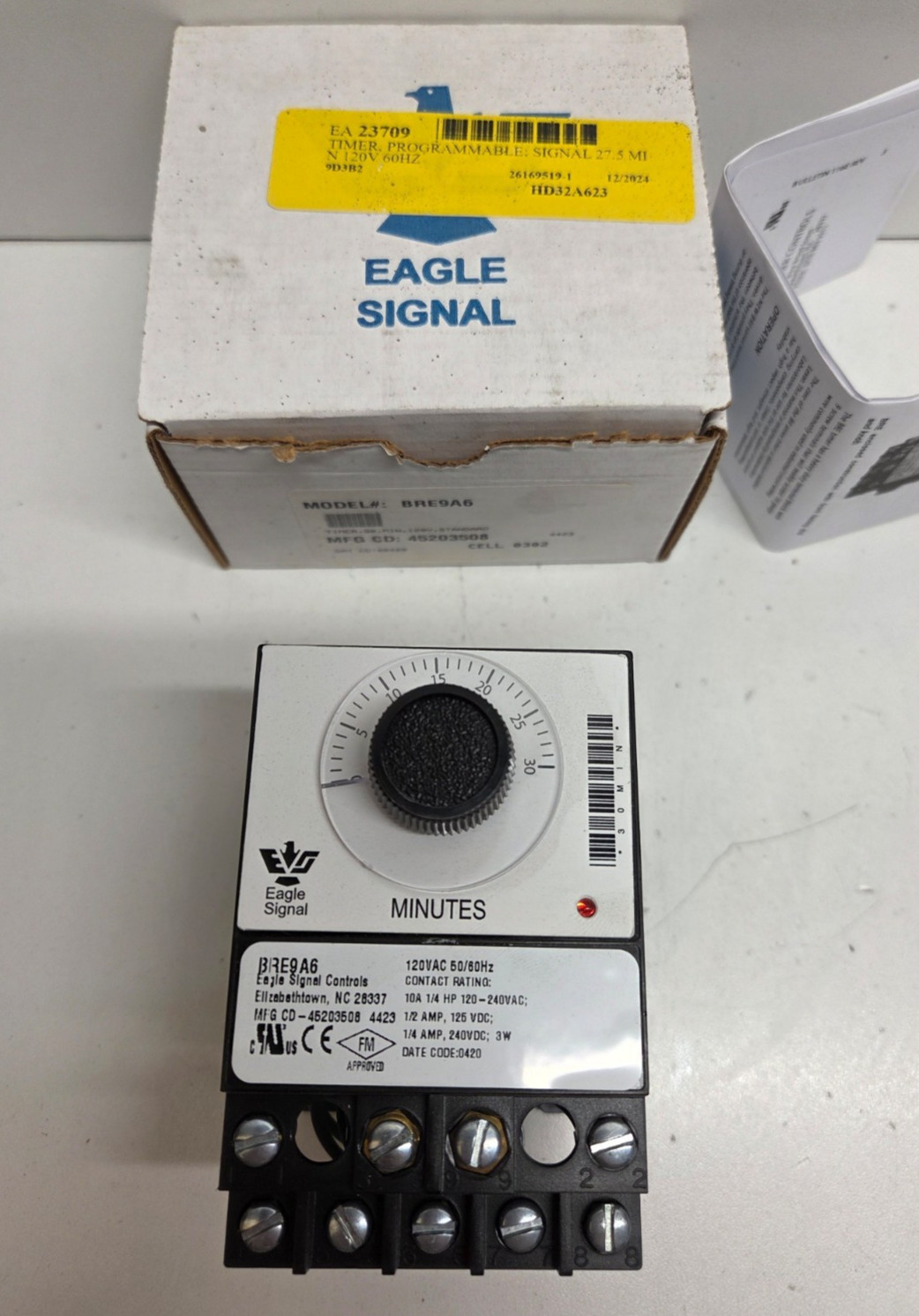 NEW IN BOX! EAGLE SIGNAL 120V 0-30MIN ELECTRONIC RESET TIMER BRE9A6