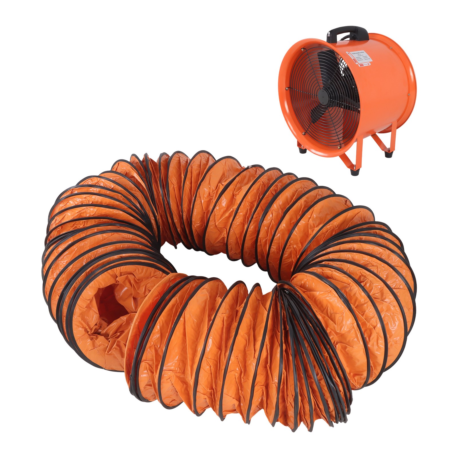 16 Inch Industrial Portable Blower Fan 33 FT Duct Hose 1125W 3000CFM 1450RPM