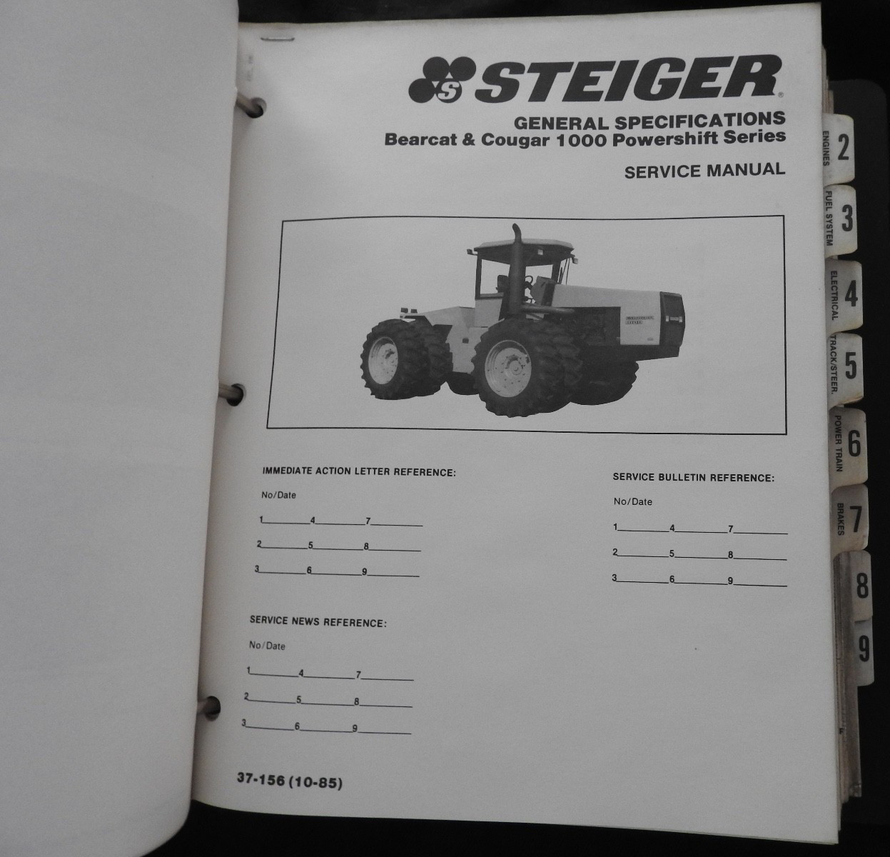 Case IH 9110 9130 STEIGER TRACTOR 1000 Panther Puma Wildcat Service Manual 1987