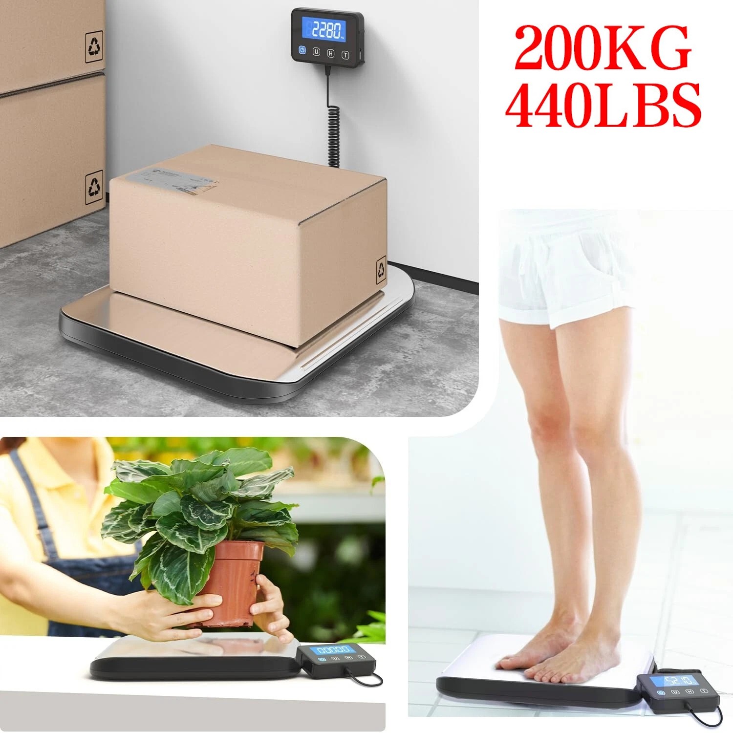 Shipping Scale, 440 LB Heavy Duty Postal Scale for Packages, Large Mailing Scale