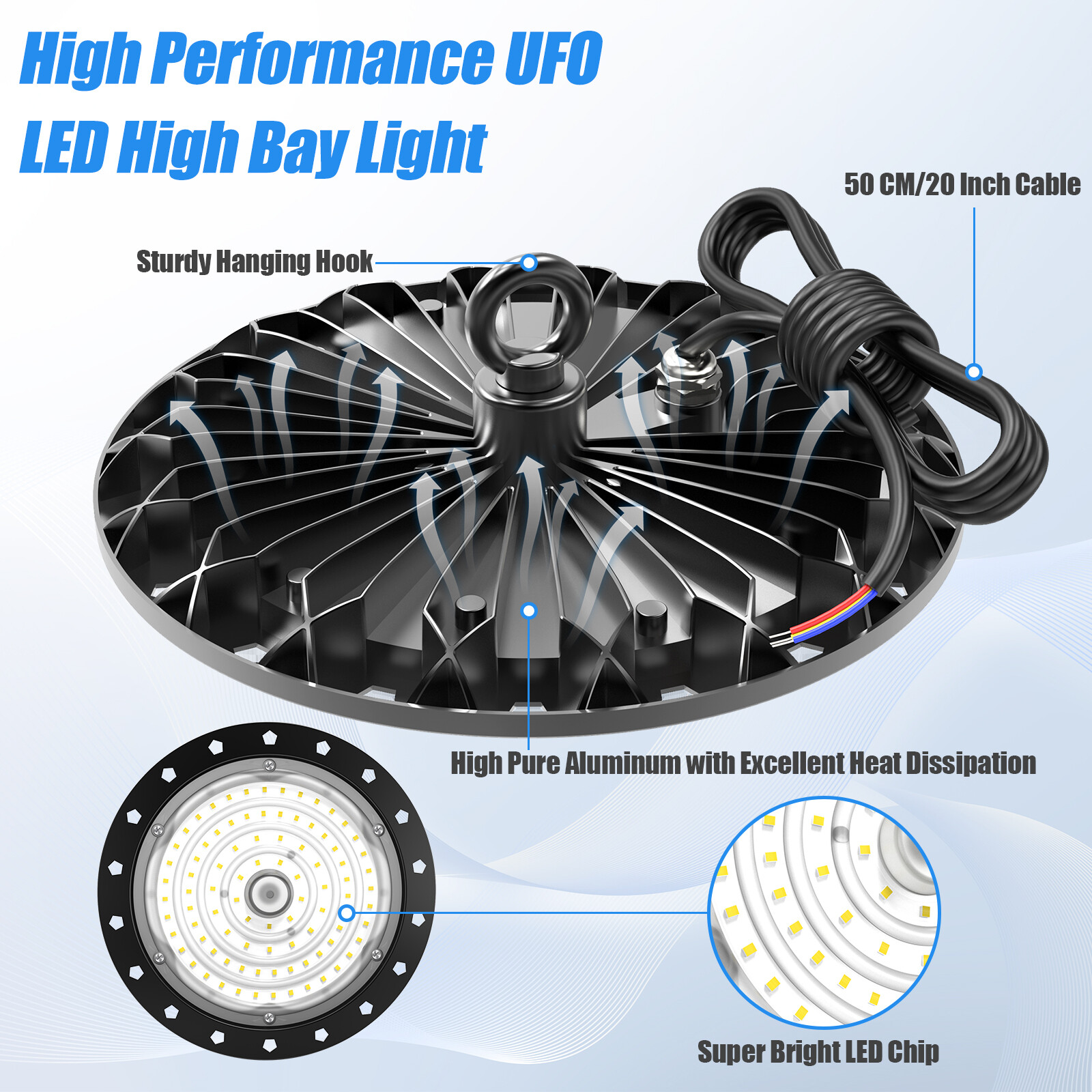 10 Pack 200W UFO LED High Bay Light Shop Industrial Commercial Factory Warehouse