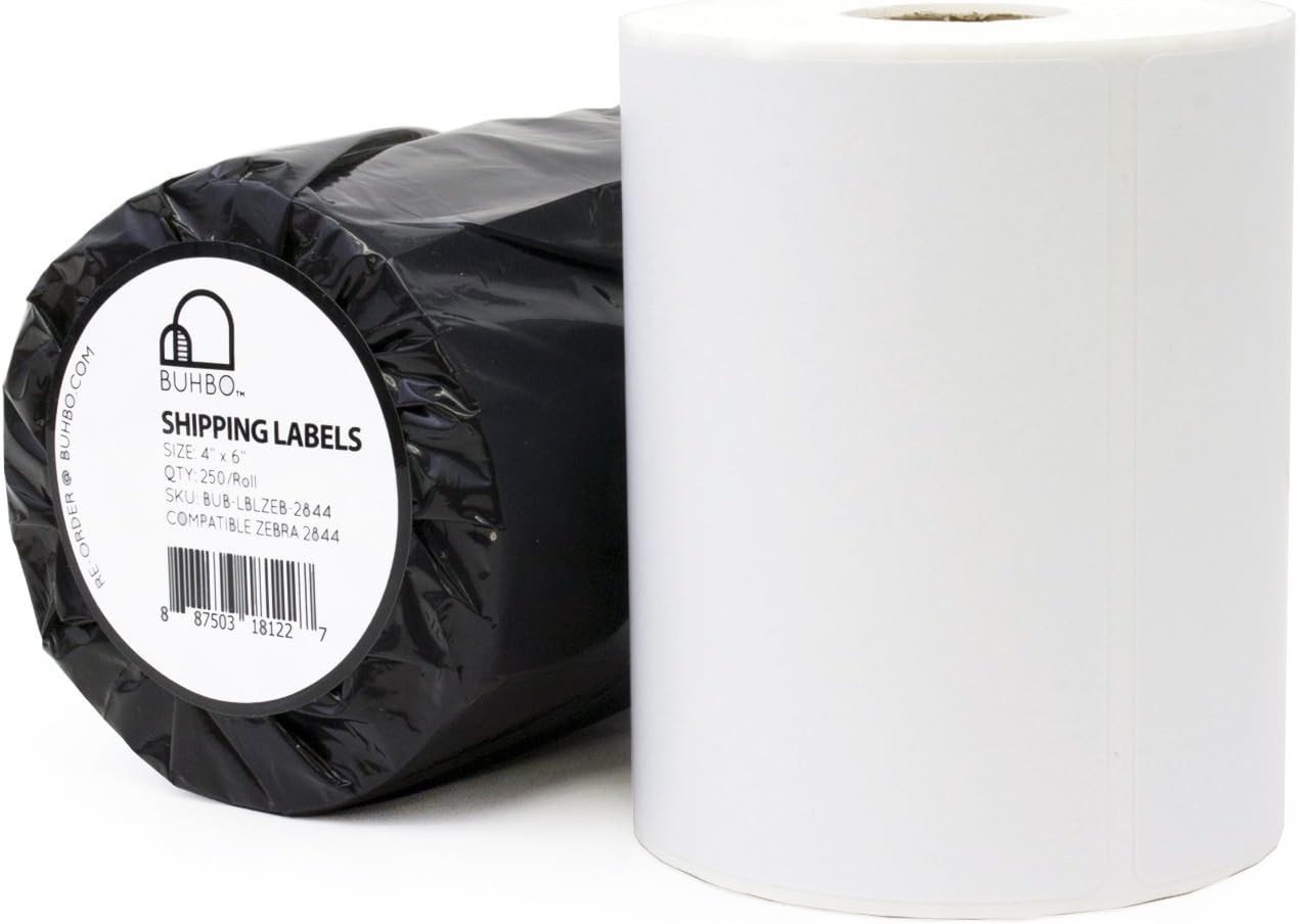 Strong Adhesive 4″ x 6″ Thermal Labels – 250 Labels Per Roll for Easy Shipping