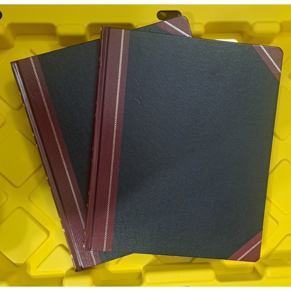 2 Boorum & Pease 150 Page QUADRILLE Ruled Record Book Ledgers Open Box Unused