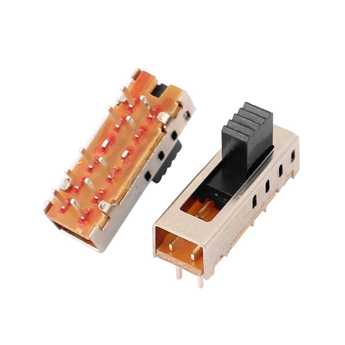 uxcell 5Pcs 4 Position 10P 2P4T Panel Mount Micro Slide Switch Silver