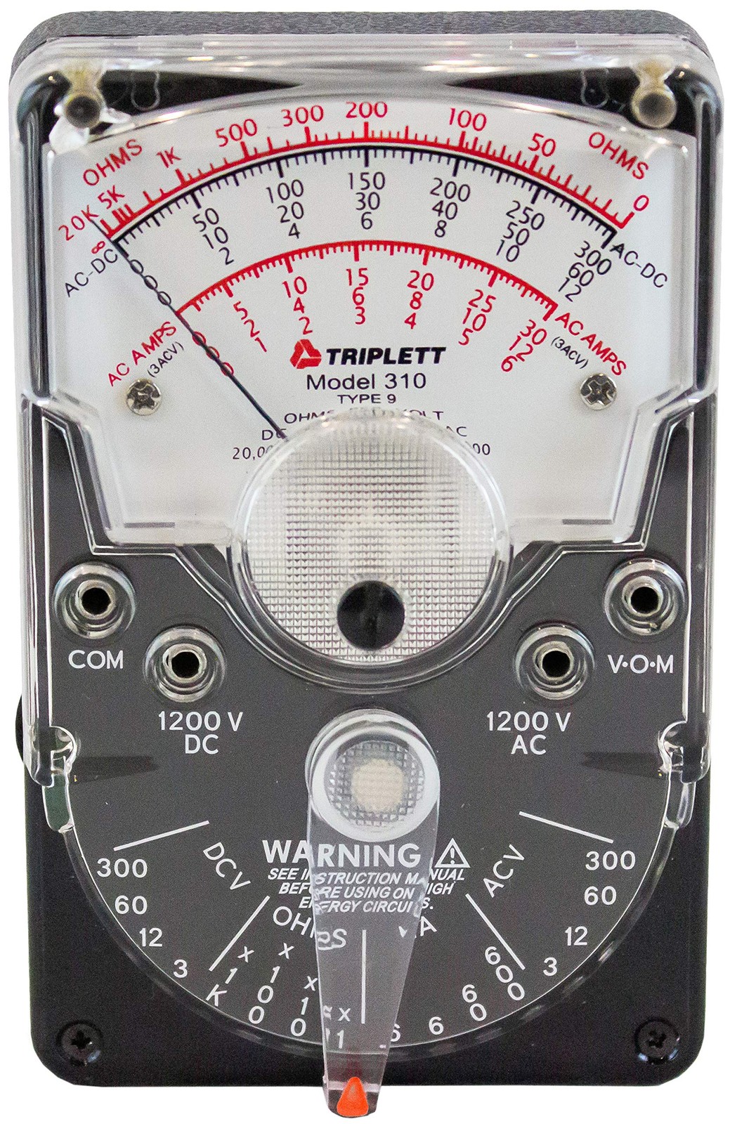 Triplett 3018 Model 310 Hand-Sized Analog Multimeter – AC/DC Voltage, DC Curr…