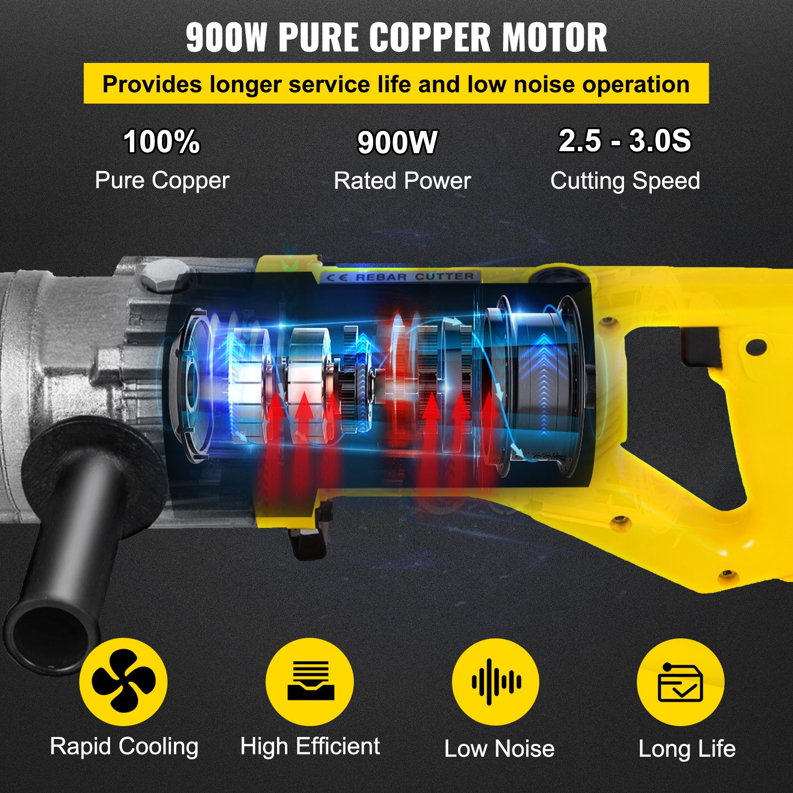 Rebar Cutter RC-16 5/8″ Capacity Portable Electric Hydraulic 16mm Rebar Cutting