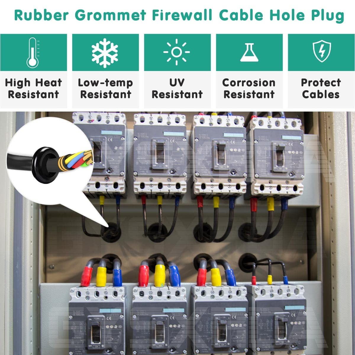 Rubber Grommet Kit 170 Pack Black Firewall Grommet Assortment 7 Sizes Rubber…