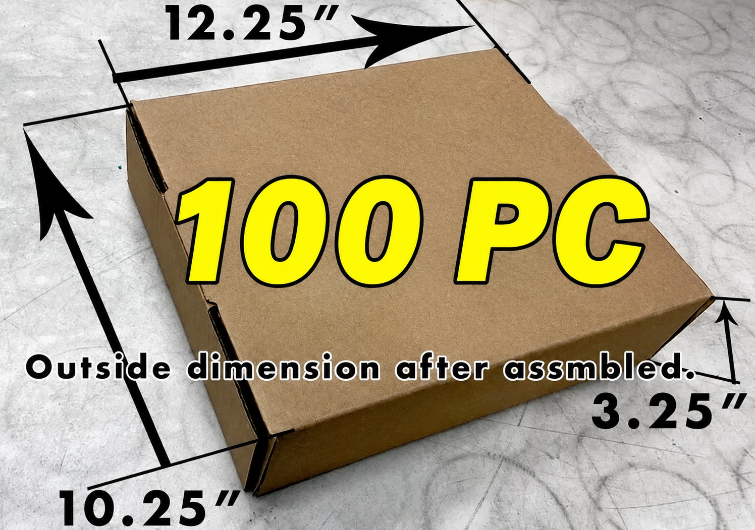 100 Pieces 12.5″ x 10″ x 3″ Corrugated Security Mailer Shipping Box