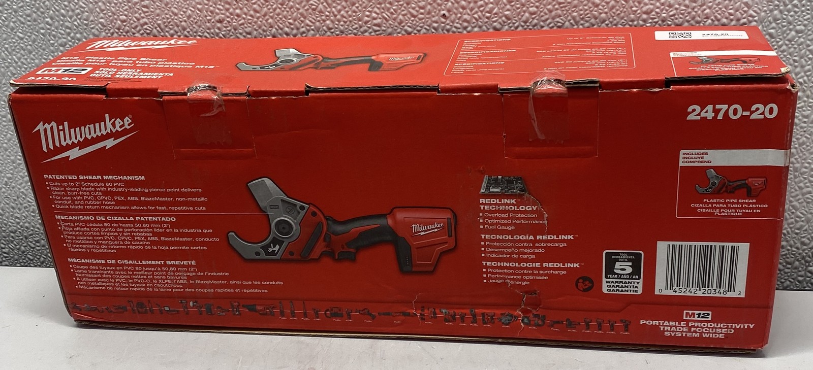 Milwaukee M12 Cordless PVC Pipe Shear Tool-Only 2470-20