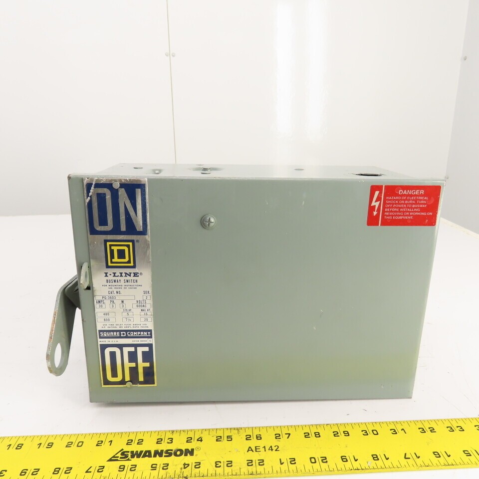 Square D PQ-3603G I-Line Fusible Busway Plug Switch Unit 30A 3P 3W 600V