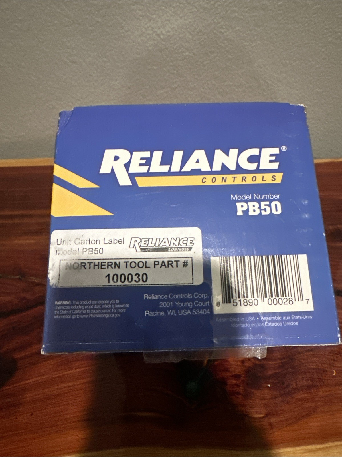 Reliance Controls PB50 50-Amp, 3-Prong Power Inlet Box Generator Cord Connection