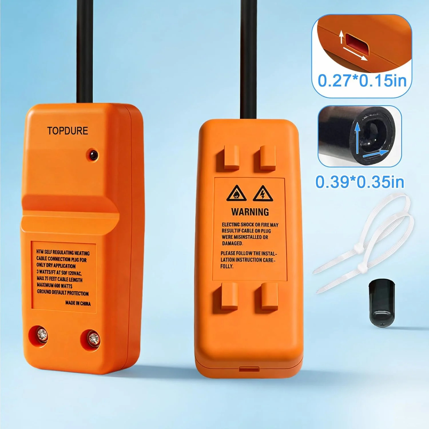 Freeze Free Connector Kit – Plug and End Seal ETL Certified Pipe Heat Cable Conn