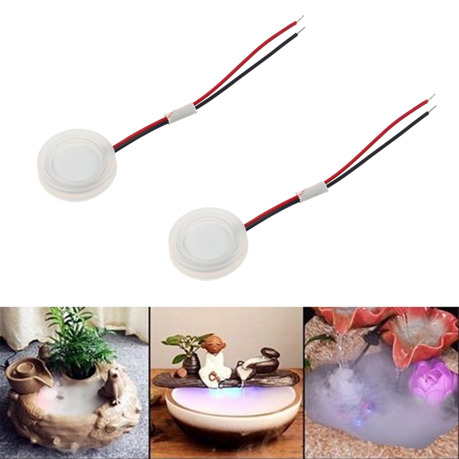 GAOHOU 2 Pcs 20mm Ultrasonic Mist Maker Fogger 20×1.2mm, as the picture show