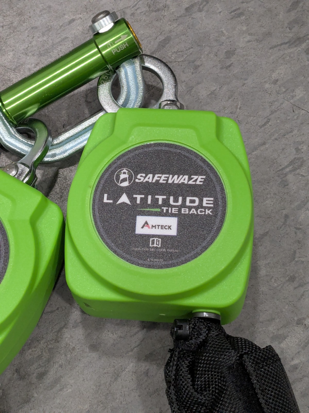Safewaze Amteck Latitude Tie-Back 6′ Dual Web SRL 9013 37″ 024-5408