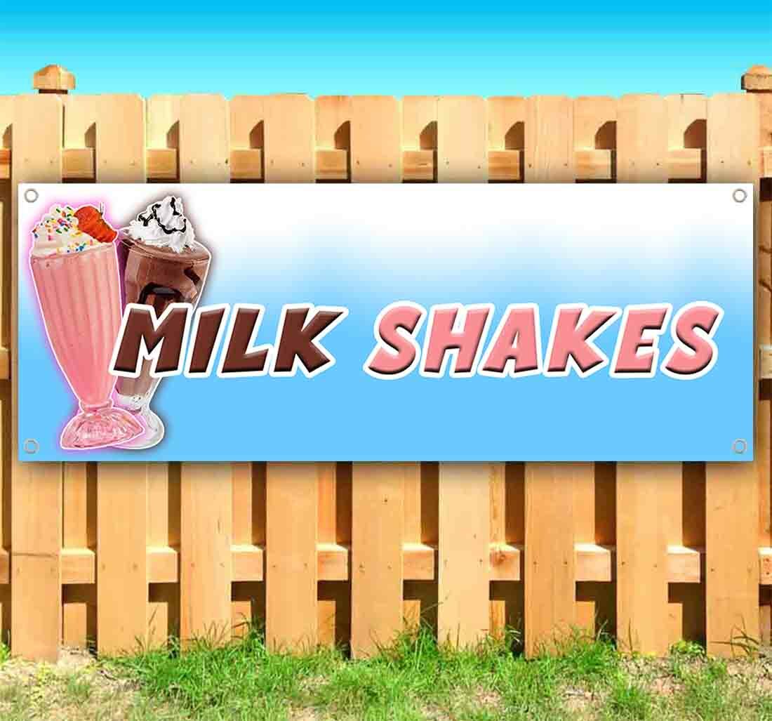 MILK SHAKES Vinyl Banner Flag Sign Many Sizes SWEETS TREAT DESSERT