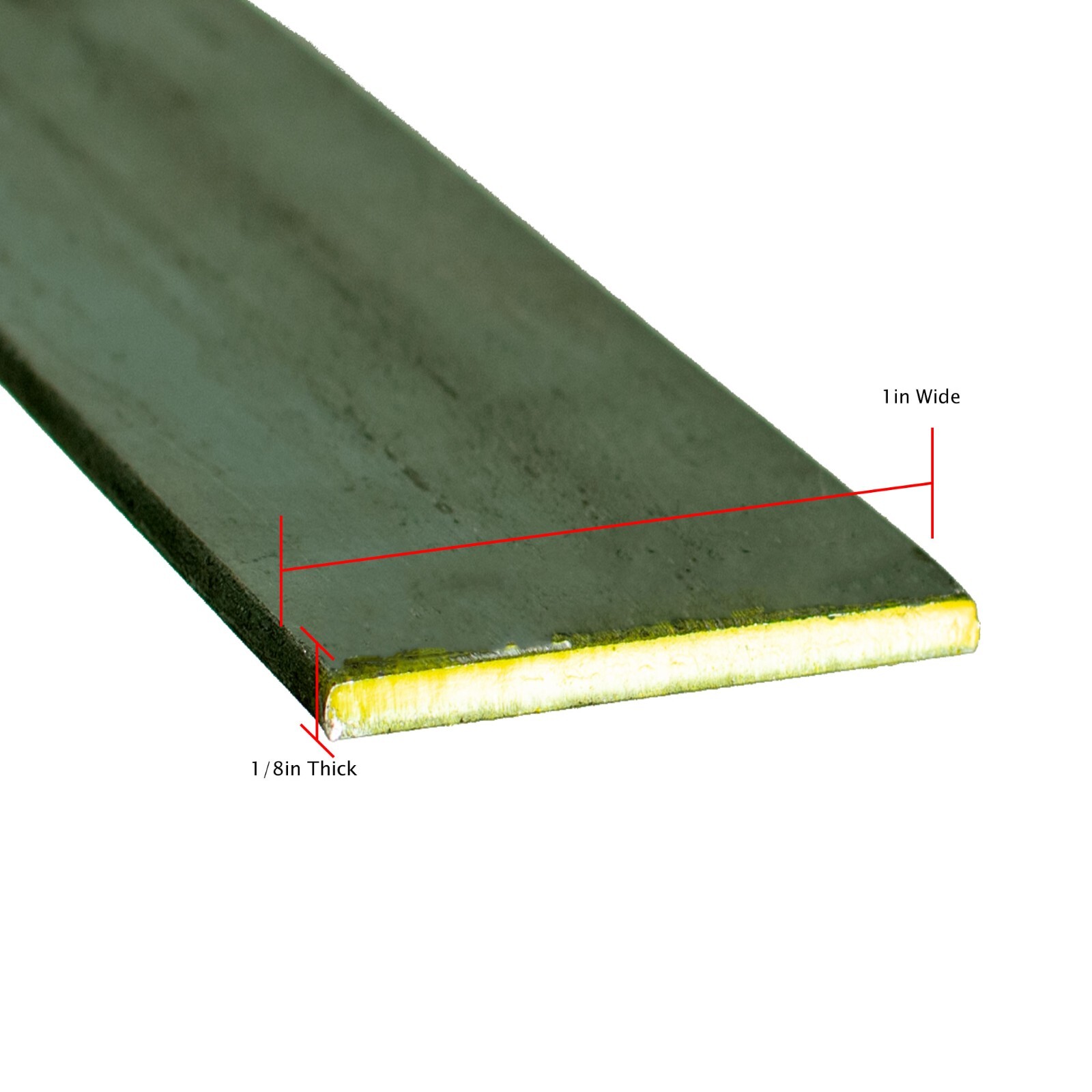 Solid Flat Bar Steel Plate – Hot Rolled Plain Metal Stock – 1/8» X 1» X 1FT